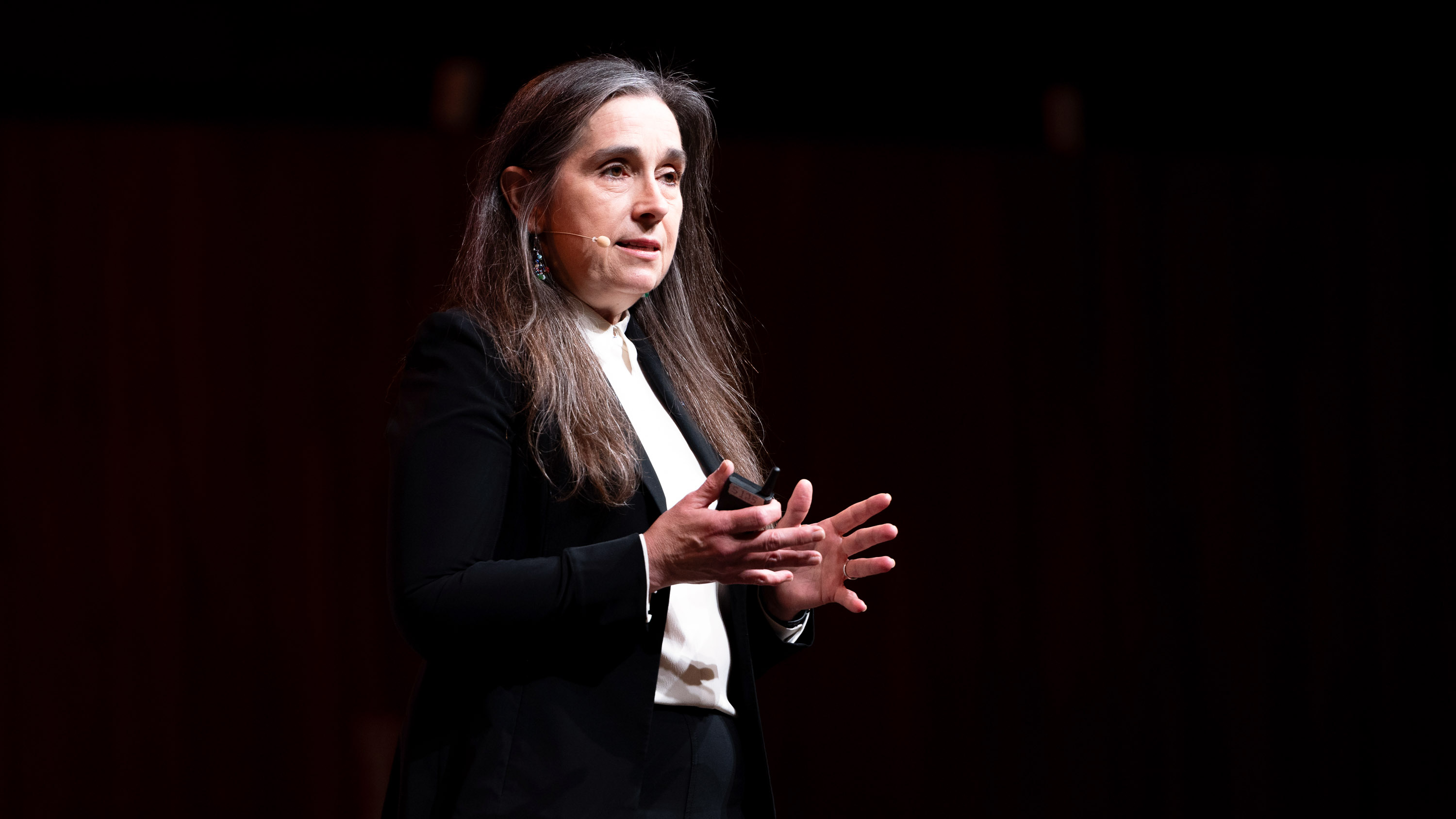 Kim Budil onstage at EmTech